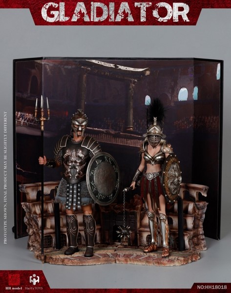 Figurky Empire Gladiator & Imperial Female Warrior Black 1/6 Action Figure Set