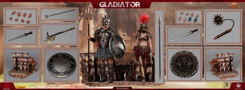 Figurky Empire Gladiator & Imperial Female Warrior Red 1/6 Action Figure Set