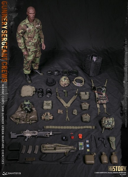 Figurka Gunnery Sergreant Crews - Marine Corps Saw Gunner Urban Warfare Exercices 1/6 Action Figure