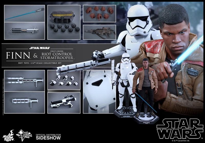 Figurky Finn & First Order Riot Control Stormtrooper - Star Wars Episode VII 1/6