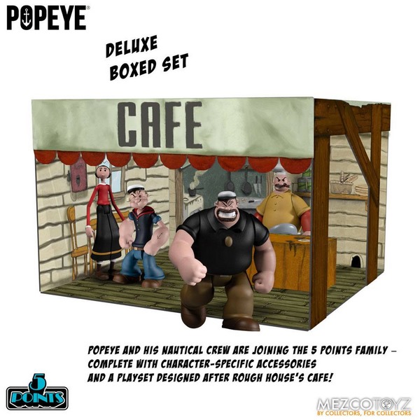 Sada figurek Popeye 5 Points Action Figures Deluxe Box Set