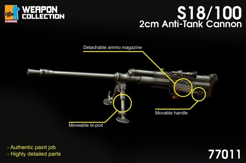 Zbraň pro 1/6 figurky Fusil S18/100 2cm Anti-Tank Cannon