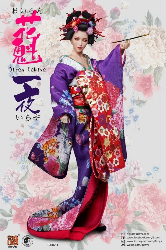 Sada příslušenství pro 1/6 figurku - Purple Oiran Ichiya Furisode Clothing Set