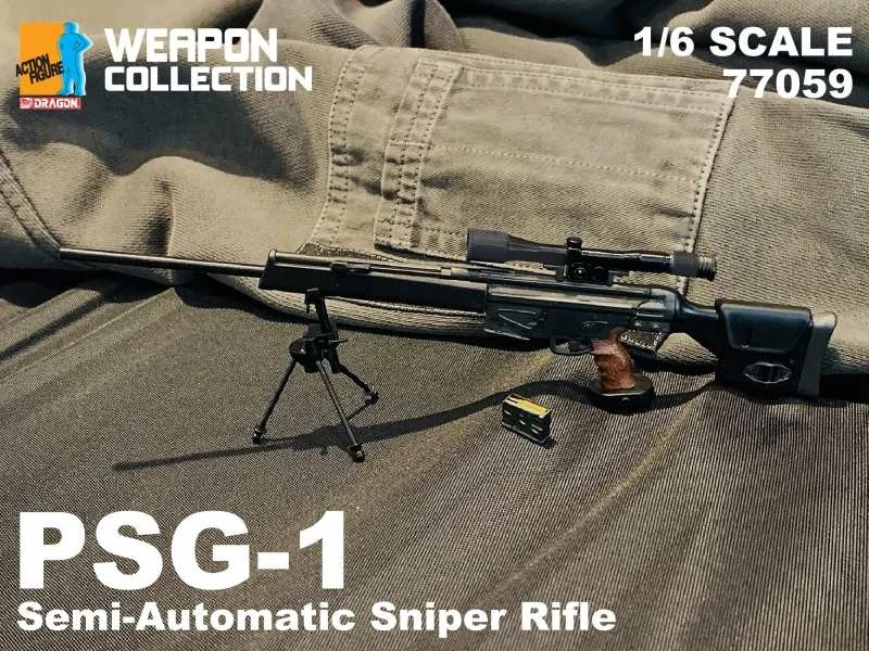Zbraň pro 1/6 figurky PSG-1 Semi-Automatic Sniper Rifle (Black)
