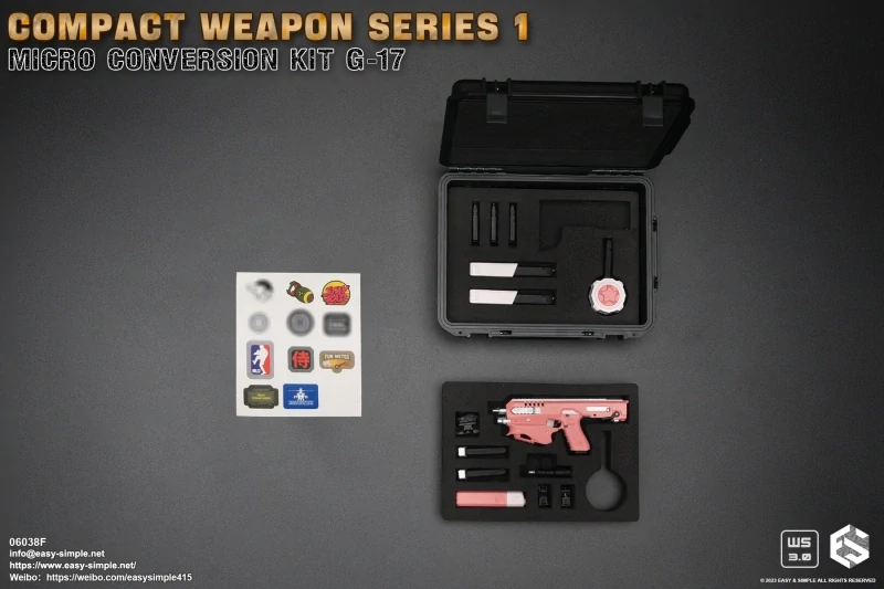 Zbraň pro 1/6 figurky Compact Weapon Series 1 - Micro Conversion Kit G-17 (Pink)