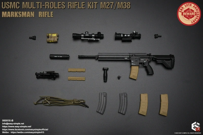 Zbraň pro 1/6 figurky USMC Multi-Roles Rifle Kit M27-M38 (Black)