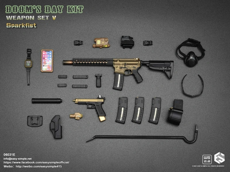 Zbraň pro 1/6 figurky Doom's Day Kit Weapon Set V Sparkfist (Black)