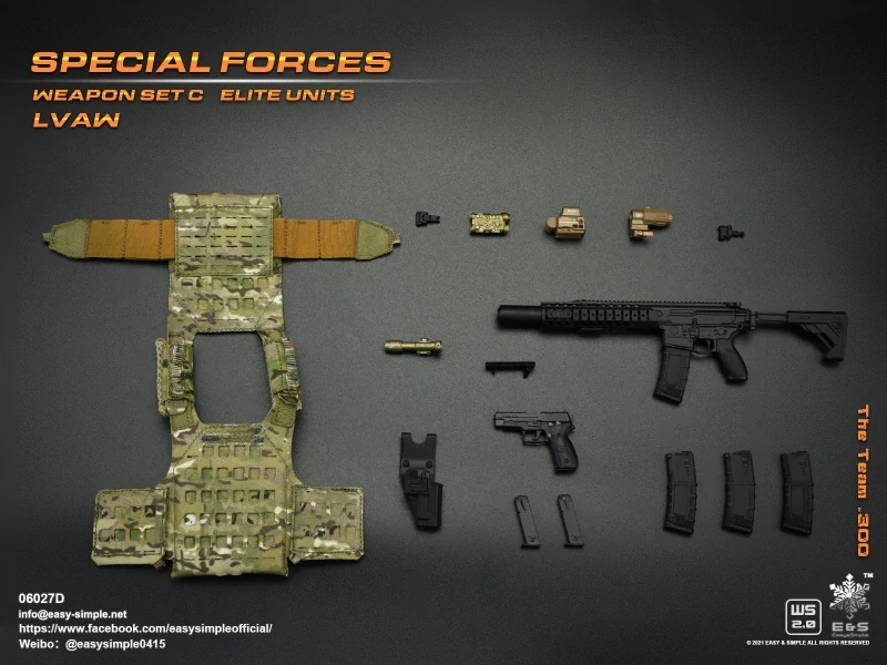 Zbraň pro 1/6 figurky Special Force Weapon Set C Elite Units LVAW - The Team .300 Assault Rifle (Black)