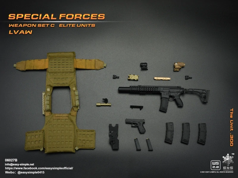 Zbraň pro 1/6 figurky Special Force Weapon Set C Elite Units LVAW - The Unit .300 Assault Rifle (Black)