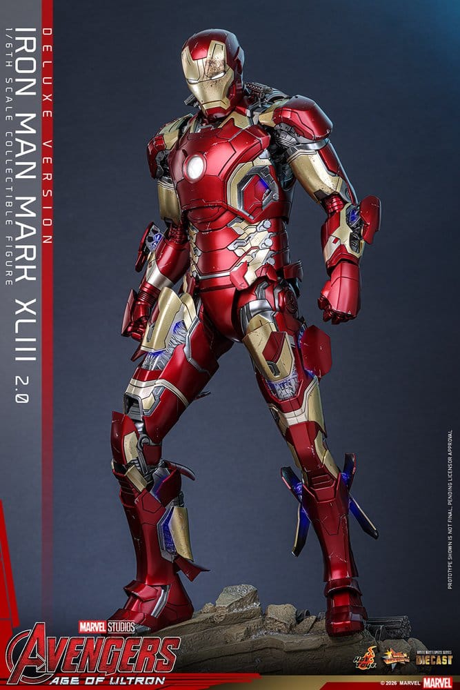 Figurka Iron Man Mark XLIII (2.0) (Deluxe Version) - Avengers: Age of Ultron Movie Masterpiece Diecast Action Figure 1/6