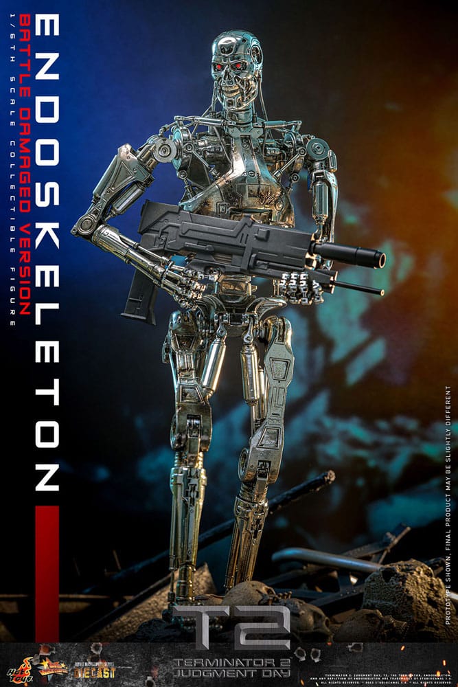 Figurka Endoskeleton (Battle Damaged Version) - Terminator 2: Judgment Day Movie Masterpiece Die-Cast Action Figure 1/6