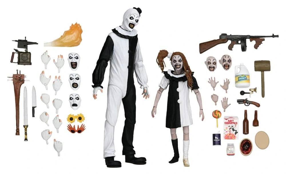 Figurky Ultimate Art the Clown & Little Pale Girl - Terrifier 2 2-Pack Action Figures