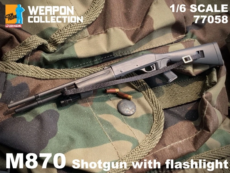 Zbraň pro 1/6 figurky M870 Shotgun with Flashlight (Black)