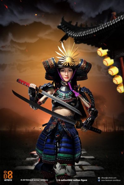 Figurka Rin Female Samurai in Black Armor 1/6 Action Figure