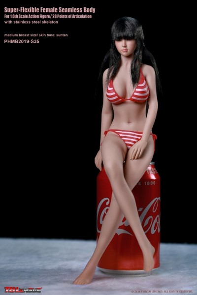 Figurka ženy Caucasian Suntan Female Super Flexible Seamless Body 1/6 Middle Bust