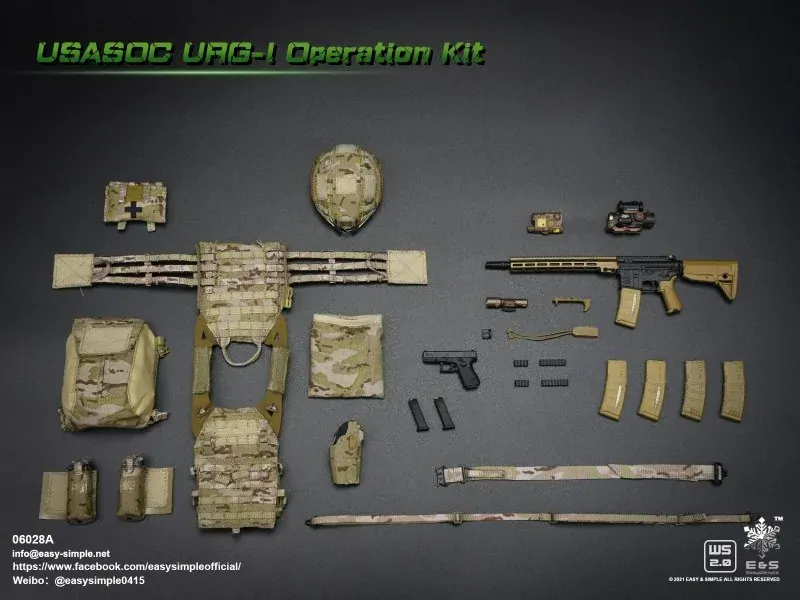 Sada zbraní s výstrojí USASOC URG-I Operation Kit (Sand)