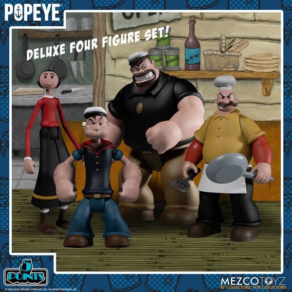Sada figurek Popeye 5 Points Action Figures Deluxe Box Set