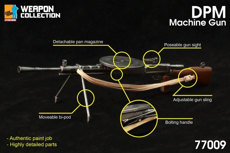 Zbraň pro 1/6 figurky - DPM Machine Gun (Grey)