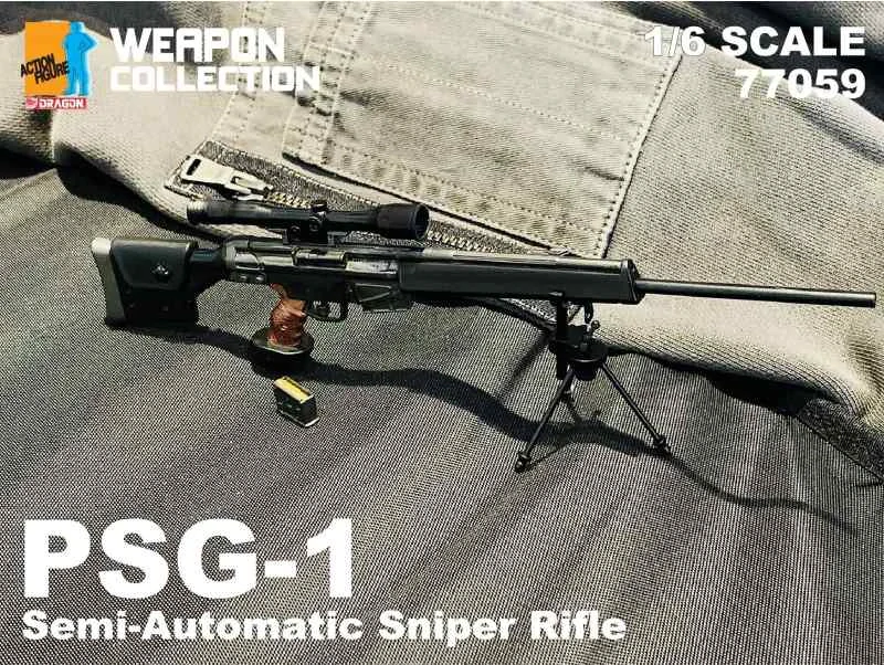 Zbraň pro 1/6 figurky PSG-1 Semi-Automatic Sniper Rifle (Black)