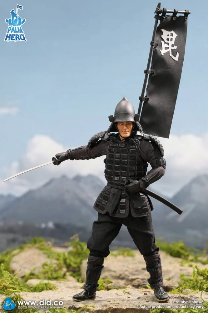 Figurka Black Japan Sengoku Soldier - Palm Hero Japan Samurai Series Action Figure 1/12
