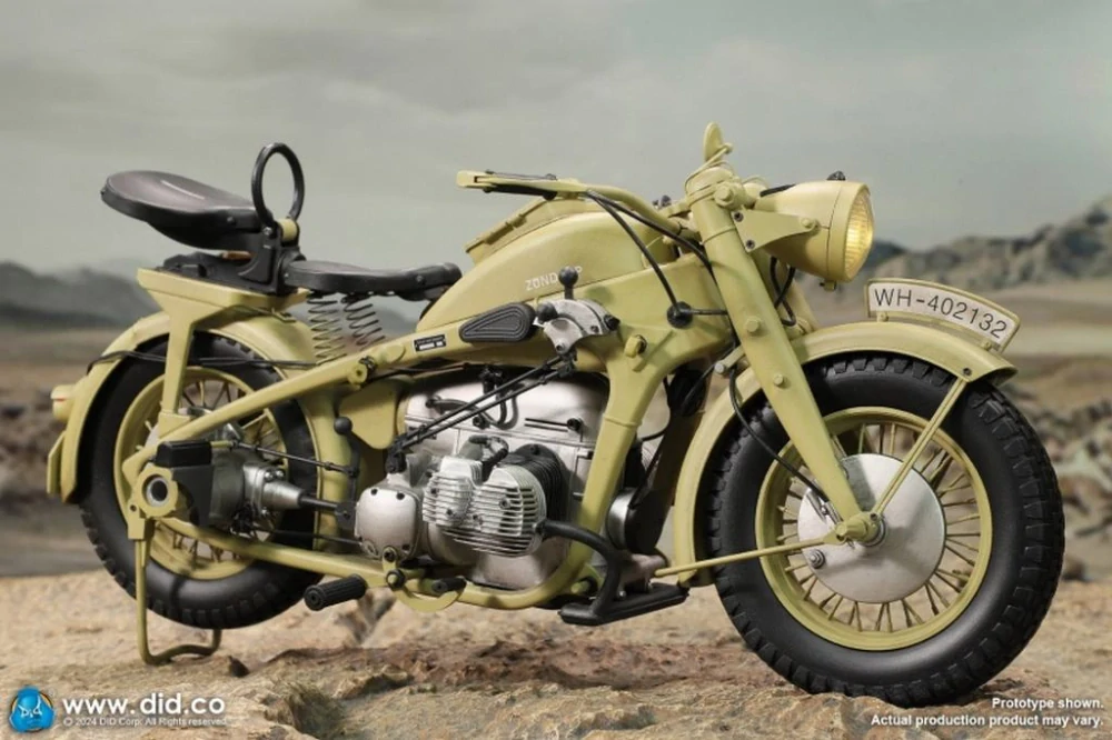 Motocykl 1/6 WWII German Zündapp KS 750 Motorcycle with Sidecar (Sand)