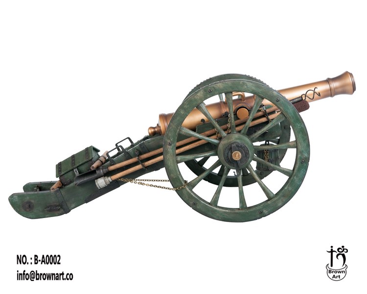 Dělo French Gribeauval 12 Pounder Cannon (Weathered Version) 1/6 Military Replica