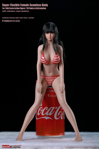 Figurka ženy Caucasian Suntan Female Super Flexible Seamless Body 1/6 Middle Bust