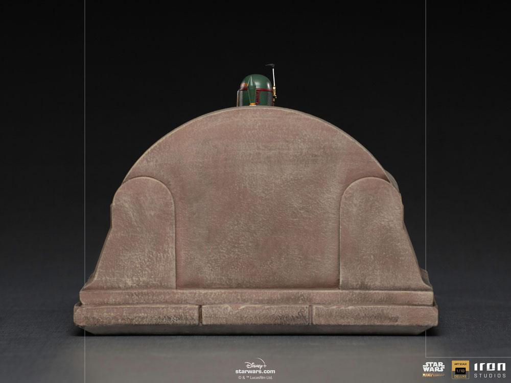 Soška Boba Fett on Throne - Star Wars The Mandalorian Deluxe Art Scale Statue 1/10