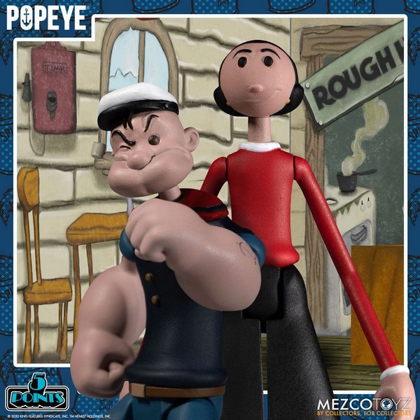 Sada figurek Popeye 5 Points Action Figures Deluxe Box Set