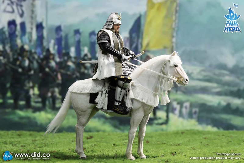 Figurka Uesugi Kenshin + White Horse - Palm Hero Japan Samurai Series 3 Action Figure 1/12