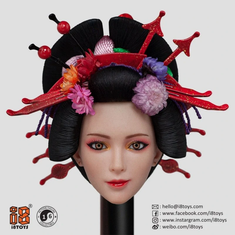 Sada příslušenství pro 1/6 figurku - Red Oiran Ichiya Furisode Clothing Set