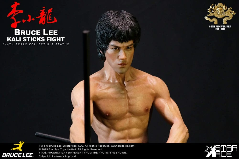 Soška Bruce Lee Kali Sticks Fight Normal Basement Version - Enter the Dragon Movie Statue 1/6