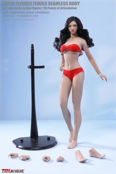 Figurka ženy Caucasian Suntan Female Super Flexible Seamless Body (Middle Bust) 1/6