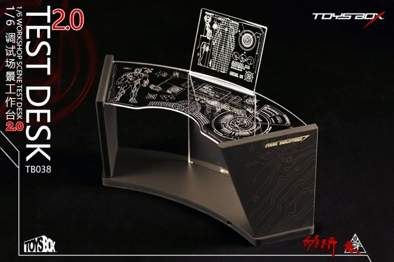 Diorama LED Light Up Stark Industries Workshop Test Desk 2.0 (Blue) 1/6