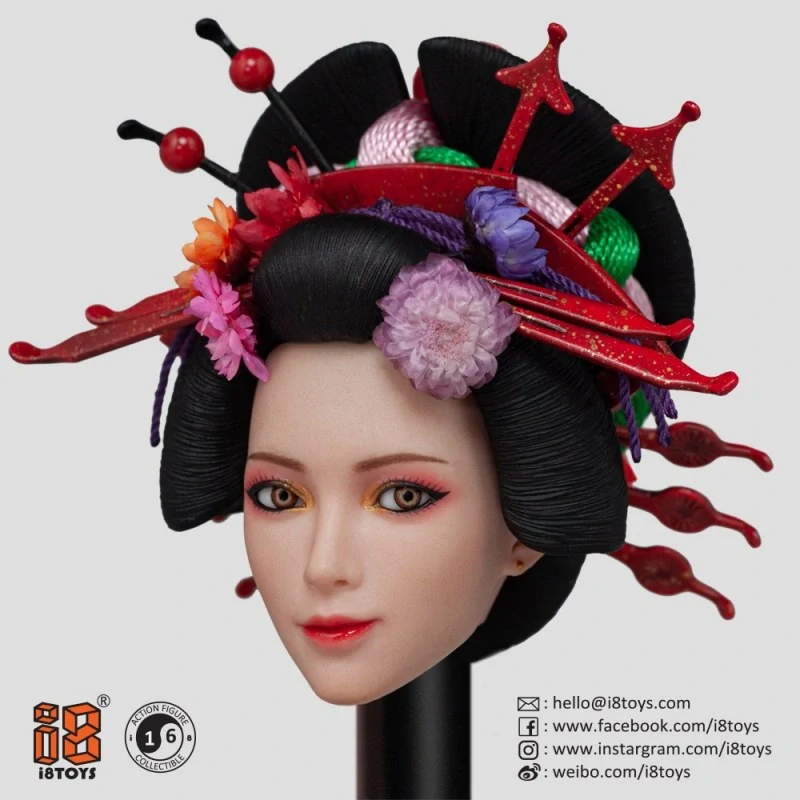 Sada příslušenství pro 1/6 figurku - Red Oiran Ichiya Furisode Clothing Set