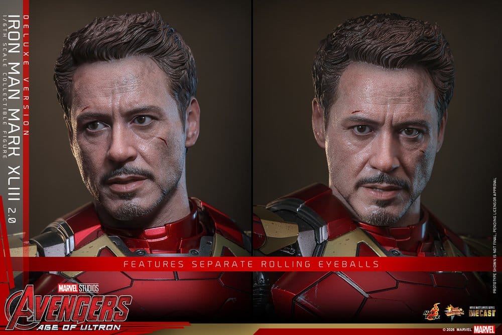 Figurka Iron Man Mark XLIII (2.0) (Deluxe Version) - Avengers: Age of Ultron Movie Masterpiece Diecast Action Figure 1/6