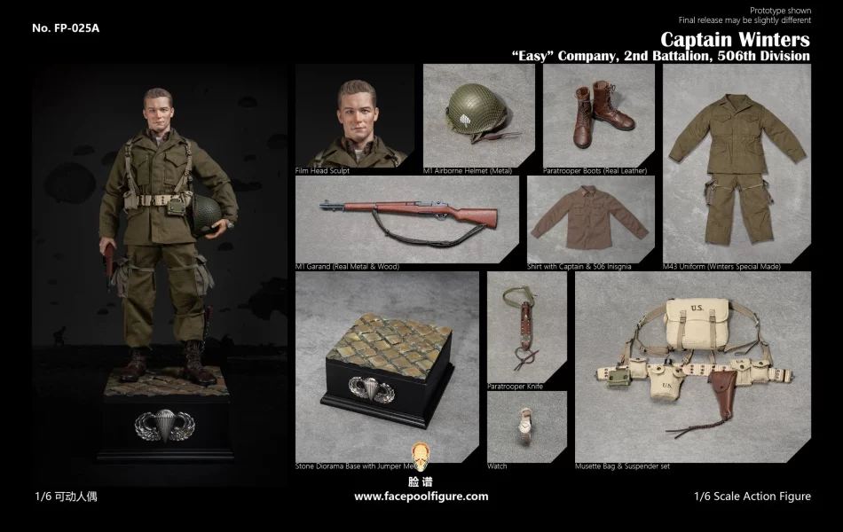 Figurka Captain Winters - US Airborne Easy Company 2nd Battalion, 506th Division 1/6 Action Figure