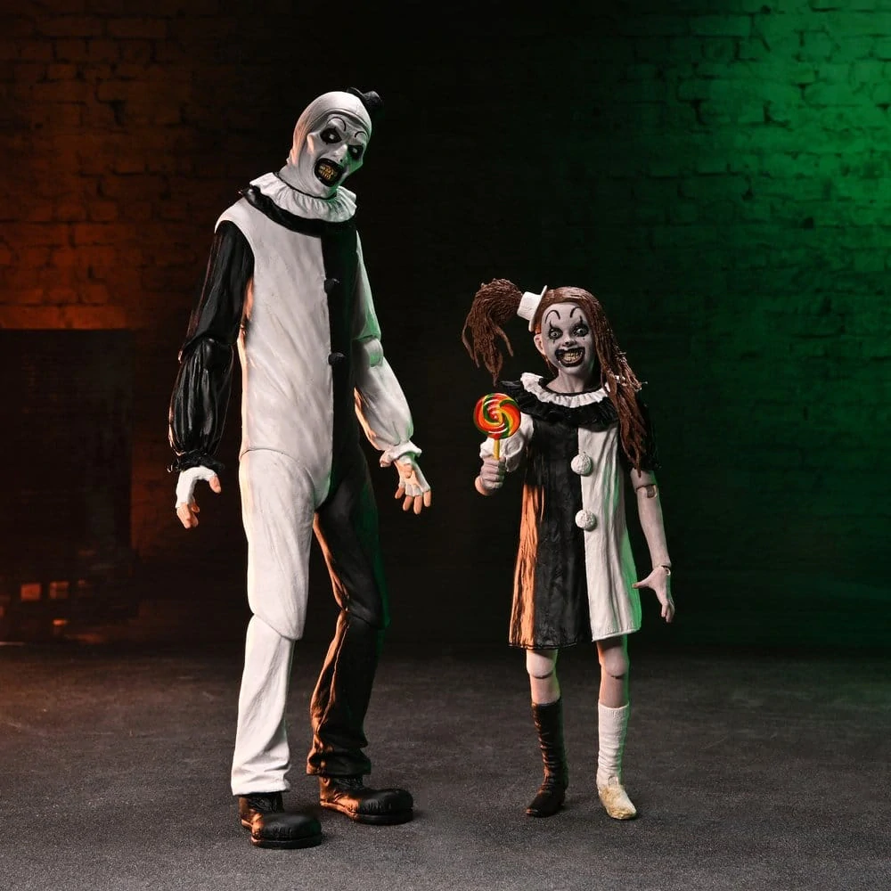 Figurky Ultimate Art the Clown & Little Pale Girl - Terrifier 2 2-Pack Action Figures