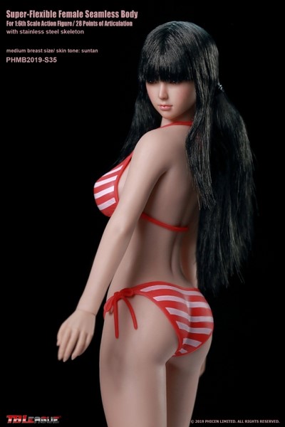 Figurka ženy Caucasian Suntan Female Super Flexible Seamless Body 1/6 Middle Bust