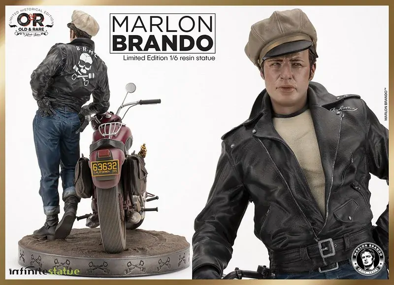 Soška MARLON BRANDO WITH BIKE OLD&RARE 1/6 RESIN STATUE
