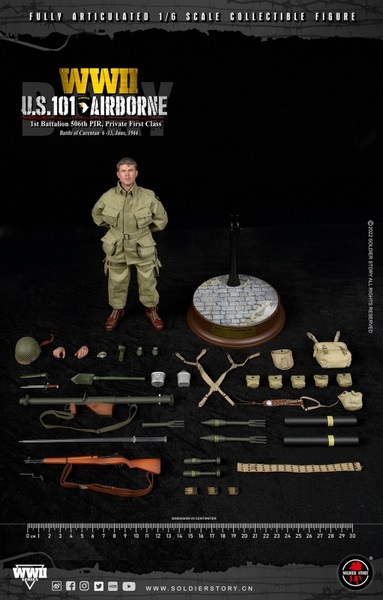 Figurka Private First Class - US 101st Airborne : Battle Of Carentan 6-13 June 1944 1/6 Action Figure