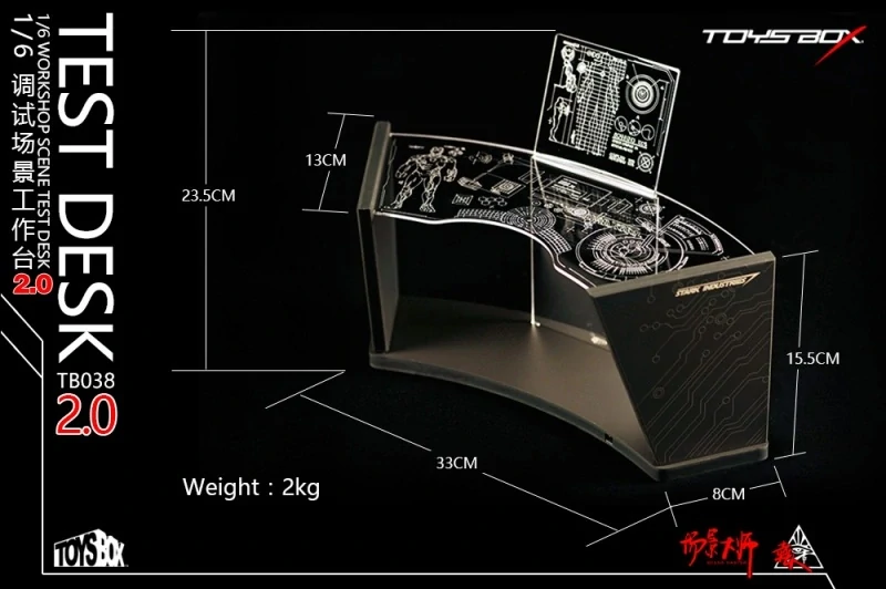 Diorama LED Light Up Stark Industries Workshop Test Desk 2.0 (Blue) 1/6
