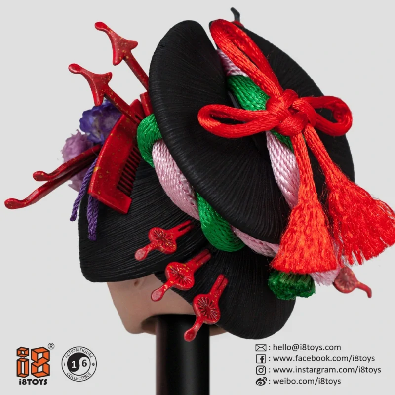 Sada příslušenství pro 1/6 figurku - Red Oiran Ichiya Furisode Clothing Set