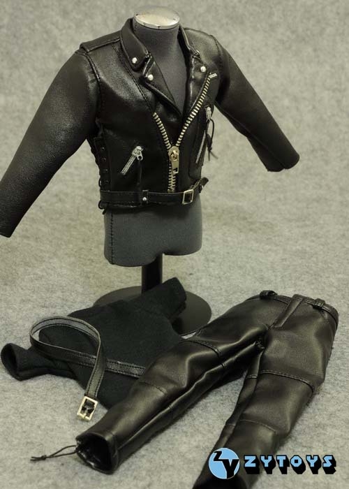 Sada oblečení pro 1/6 figurku Leather Biker Clothes Set