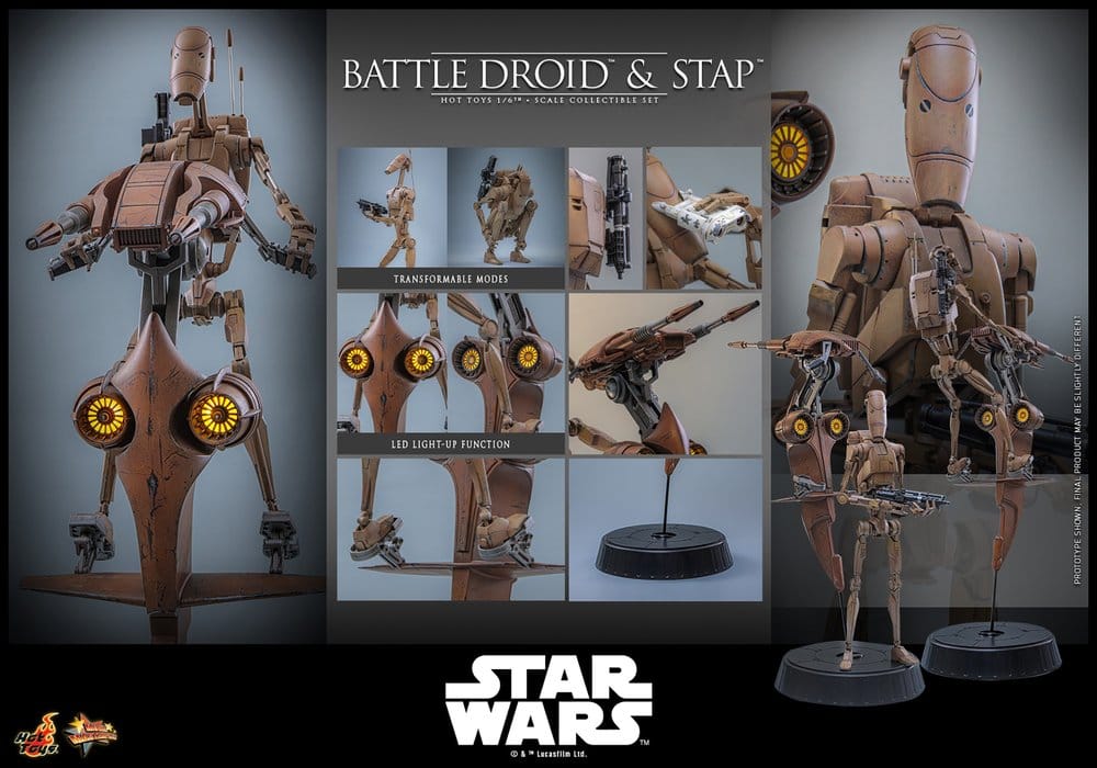 Figurka Battle Droid & STAP - Star Wars: The Phantom Menace Movie Action Figure Set 1/6