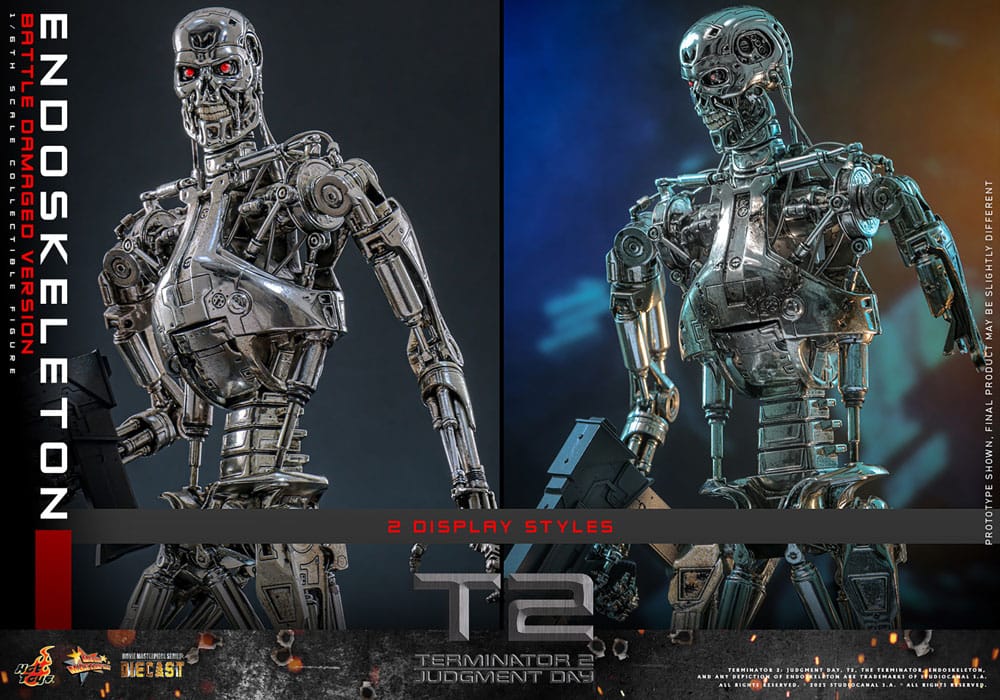 Figurka Endoskeleton (Battle Damaged Version) - Terminator 2: Judgment Day Movie Masterpiece Die-Cast Action Figure 1/6