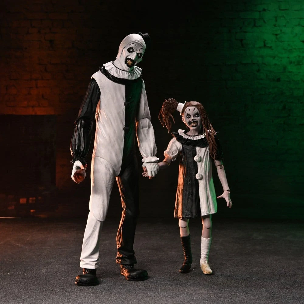 Figurky Ultimate Art the Clown & Little Pale Girl - Terrifier 2 2-Pack Action Figures