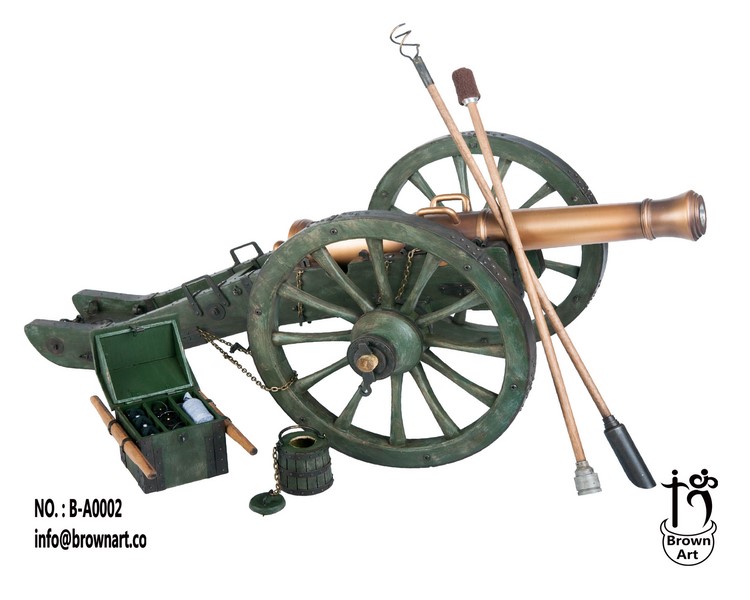 Dělo French Gribeauval 12 Pounder Cannon (Weathered Version) 1/6 Military Replica