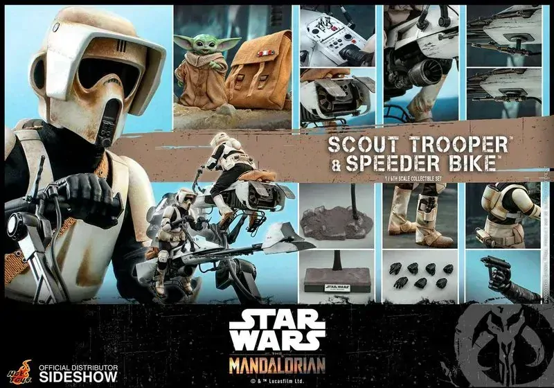 Figurka Scout Trooper & Speeder Bike - Star Wars The Mandalorian Action Figure 1/6