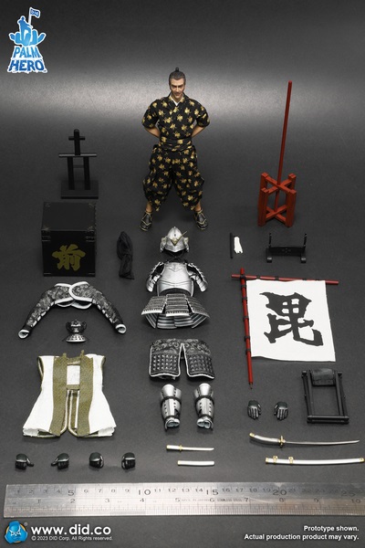 Figurka Uesugi Kenshin + White Horse - Palm Hero Japan Samurai Series 3 Action Figure 1/12
